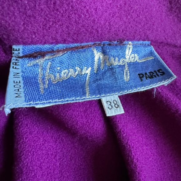 Thierry Mugler Vintage Violet Purple Cape Coat Size 38 S/M - Picture 12 of 12